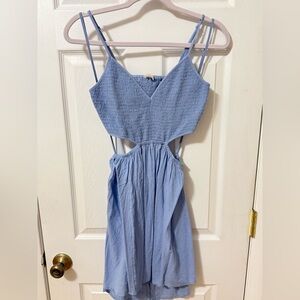 Elegant Blue Cut Out Dress